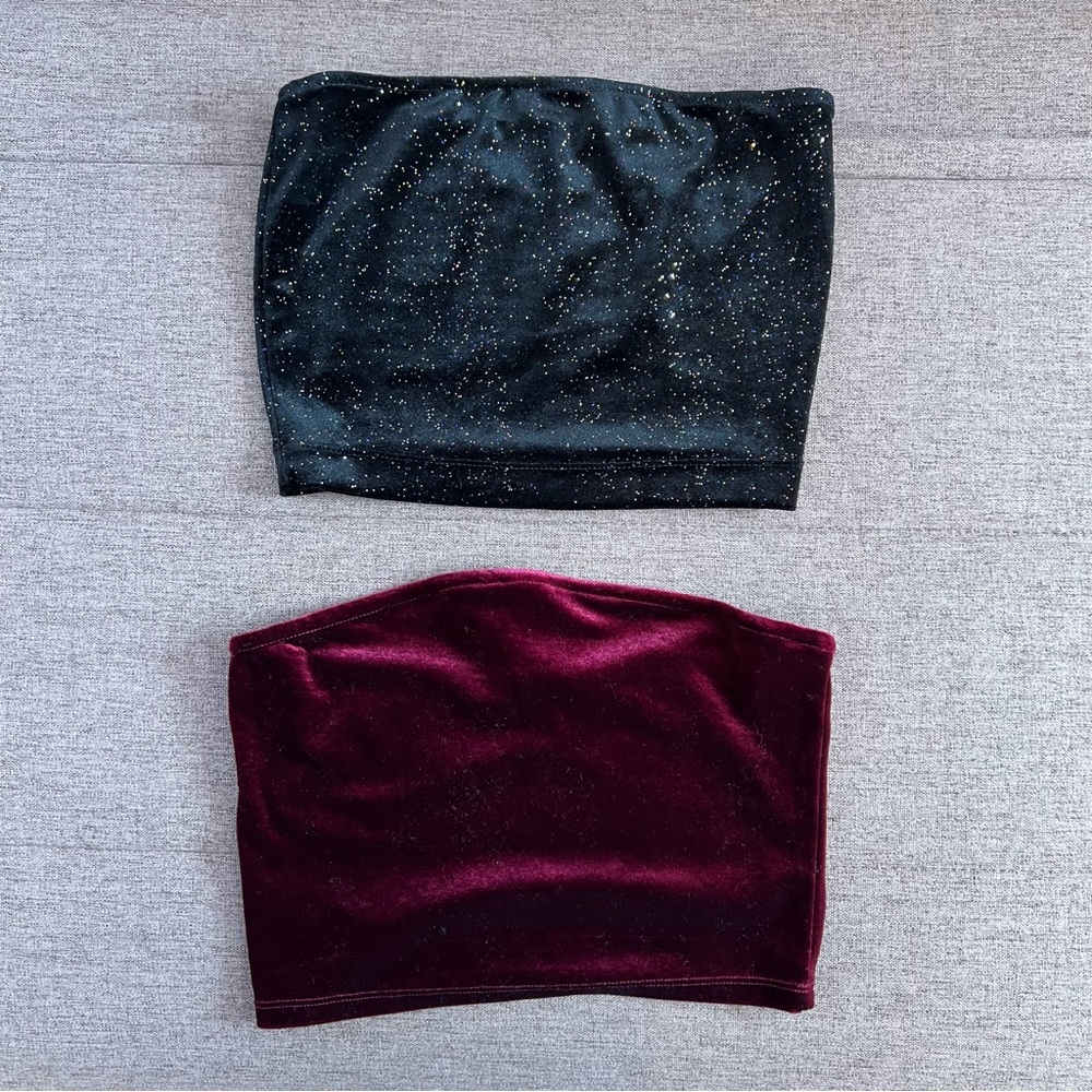 Forever 21 Velvet Tube Tops